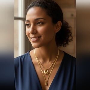 Elegant Gold Necklace Set Stainless Steel